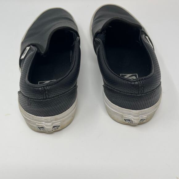 LEATHER Black Vans slip-on size 8.5 WOMEN - Picture 3 of 6